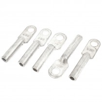 5 Pcs 10MM2 Cable Copper Lug Terminal Connector Silver Tone for 5 16" Dia Bolt