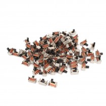 100Pcs AC 250V 3A 2 Position 3Pins SPDT Mini PCB Mount Right Angle Slide Switch