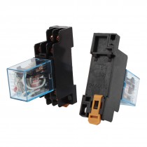 2 Pcs AC 220V-240V DPDT 8 Pins Red LED General Purpose Power Relay w Socket Base