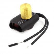 AC220V 1-3A 14mm Rotary Knob Dia 10cm 2-Wires Dimmer Switch Gold Tone