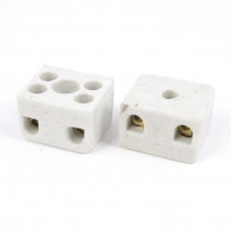 2pcs 5A White Insulation High Temp Ceramic Terminal Blocks 2W5H