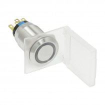 19mm 220V White LED Self Locking Stainless Push Button Switch