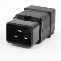 AC 250V 16A Black Plastic C20 Male Plug Power Cable Connector