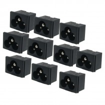 10 x Black Plastic IEC320 Inlet C6 Power Adapter 250V 2.5A