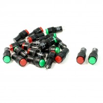 20 Pcs AC 220V Red Green Round Cap Indicator Light Pilot Lamp