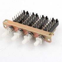 AC 220V 3A 4P2T 4 Rows Interlock Push Button Switch with Ear