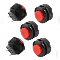 5 Pcs 1A/250VAC DS-500 Momentary SPST Red Round Shape Pushbutton Switch