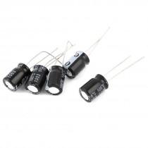 200V 4.7UF 8x12mm Through Hole Radial Lead Electrolytic Capacitor 5pcs