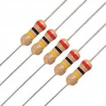 100 x 1/4W 250V 200K ohm Through Hole Carbon Film Resistors