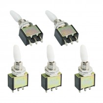 NO NC SPDT 2 Position Locking Electric Toggle Switch AC 220V 3A Black 5pcs