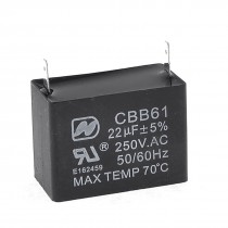 AC 250V 22uF 2pin Rectangle Air Conditioner Fan Motor Running Capacitor CBB61