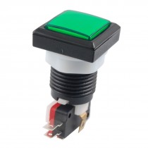 Green Square Push Button LED SPDT Momentary AC 250V 3A Micro Switch