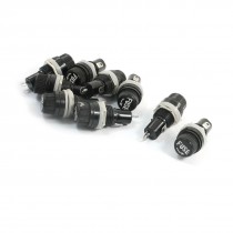 9 Pcs AC 250V 10A Black Screw Cap Panel Mounted Fuse Holder 5mm x 20mm