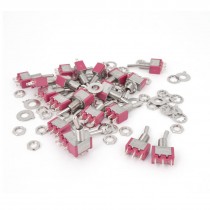 AC 250V 2A 120V 5A ON-ON SPDT Rocker Type Toggle Switch 20 Pcs