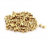 150 Pcs M3 x 3mm Gold Tone Brass Pillar PCB Standoff Hexagonal Nut Spacer
