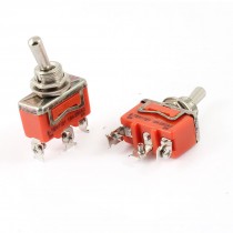 AC 250V 15A ON/ON 2 Position Panel Mounted SPST Latching Toggle Switch 2Pcs