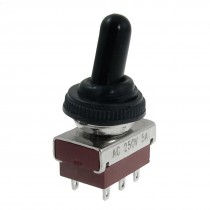 5A/250VAC ON/ON 2 Position DPDT 6 Pins Latching Toggle Switch w Waterproof Boot