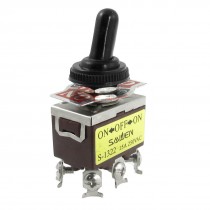 AC 250V 15A on/center off/on DPDT 6 Terminals Toggle Switch w Waterproof Boot