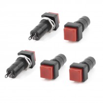 5 Pieces AC 250V/3A Normally Open SPST Momentary Red Push Button Switch