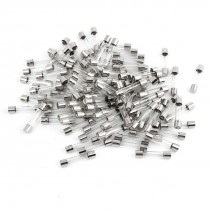 100 Pcs 250V 5A 6mm x 30mm Fast Blow Quick Glass Tube Fuses Clear Silver Tone