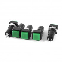 5 Pcs 3A AC 250V Square Green Cap SPST OFF/ON Momentary Push Button Switch