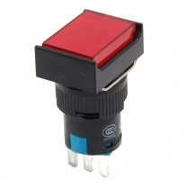 Rectangle Red Push Button Momentary Switch Control AC 250V 3A