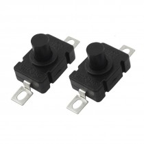 2 Pcs 2 Pin Rectangle Torch Momentary Push Button Switch AC 250V 1.5A
