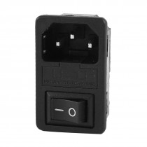 IEC 320 C14 Rocker Switch Fuse Inlet Male Power Supply Connector AC 250V 10A