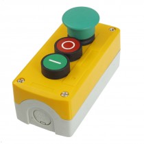 240V/3A SPST Momentary Mushroom Red Green Flat Push Button Switch Station Box