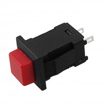 AC 250V/1A N/O SPST Latching Red Cap Push Button Switch OFF-(ON) Self Lock
