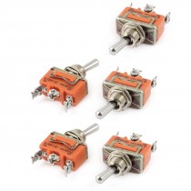 AC 250V 15A ON/ON 2 Position Panel Mounted SPDT Latching Toggle Switch 5Pcs