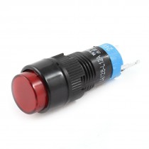DC 24V SPDT 5 Terminal Soldering Momentary Red Indicator Lamp Push Button Switch