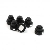 6 PCS Flashlight Torch Self-Locking Round Pushbutton Switch Black 250VAC 1.5A