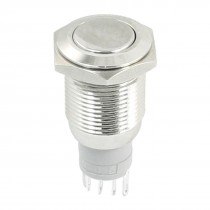 AC250 3A High Flat Head SPDT 16mm Thread Latching Metal Push Button Switch