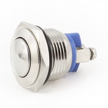 250V/AC 5A Momentary SPST Pushbutton Switch Camel Round Shape Silver Tone 2 Pins