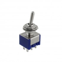 5 x AC 250V 6A 6 Pin DPDT On/On 2 Position Mini Toggle Switch Blue