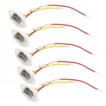 5 Pcs IEC320 C14 Rice Cooker Power Adapter Plug AC 250V 10A w Fuse Protector