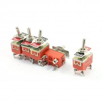 5Pcs AC 250V 15A 4 Screw Terminals ON/OFF DPST Latching Toggle Switches