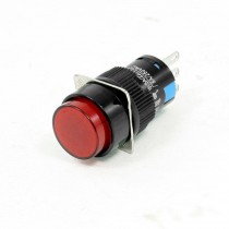 AC 220V 5A SPDT 1NO 1NC 3 Pins Momentary Red Push Button Switch 16mm