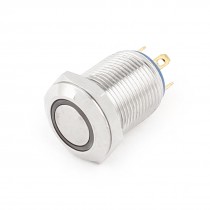 Yellow Angel Eye LED DC3V SPST 12mm Pushbutton Metal Switch AC250V 2A