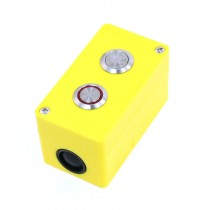 5A 250VAC Red Silver Tone Two Metal Push Button Control Station Box