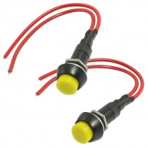 2 Pcs Yellow Cap Momentary Push Button Switch AC 250V 3A
