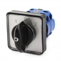 CA10 8 Screw Terminal 2 Poles Square Panel Mount Rotary Changeover Switch