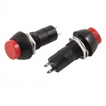 AC 250V 3A Red Cap SPST Latching Push Button Switch 2 Pcs