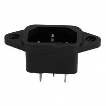 Black IEC320 C14 3Pins Male Plug Power Inlet Socket AC 250V 10A