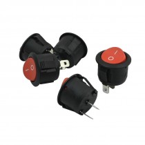 AC 250V 6A 2 Pin ON-OFF SPST Snap in Round Rocker Switch 5 Pcs