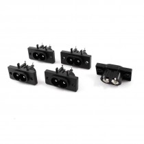 5pcs Black IEC320 C8 Male Plug Power Adapter Connector Socket AC 250V 2.5A