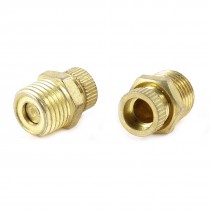 Air Compressor 1/4" PT Male Thread Water Drain Valve Brass Tone 2 Pcs