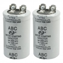 2Pcs AC125V 200MFD 200uF 2 Screw Terminals Motor Start Capacitor