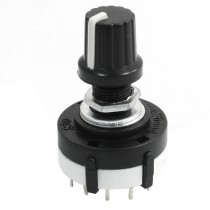 3P4T 3 Pole 4 Position Single Wafer Band Selector Rotary Switch w Knob